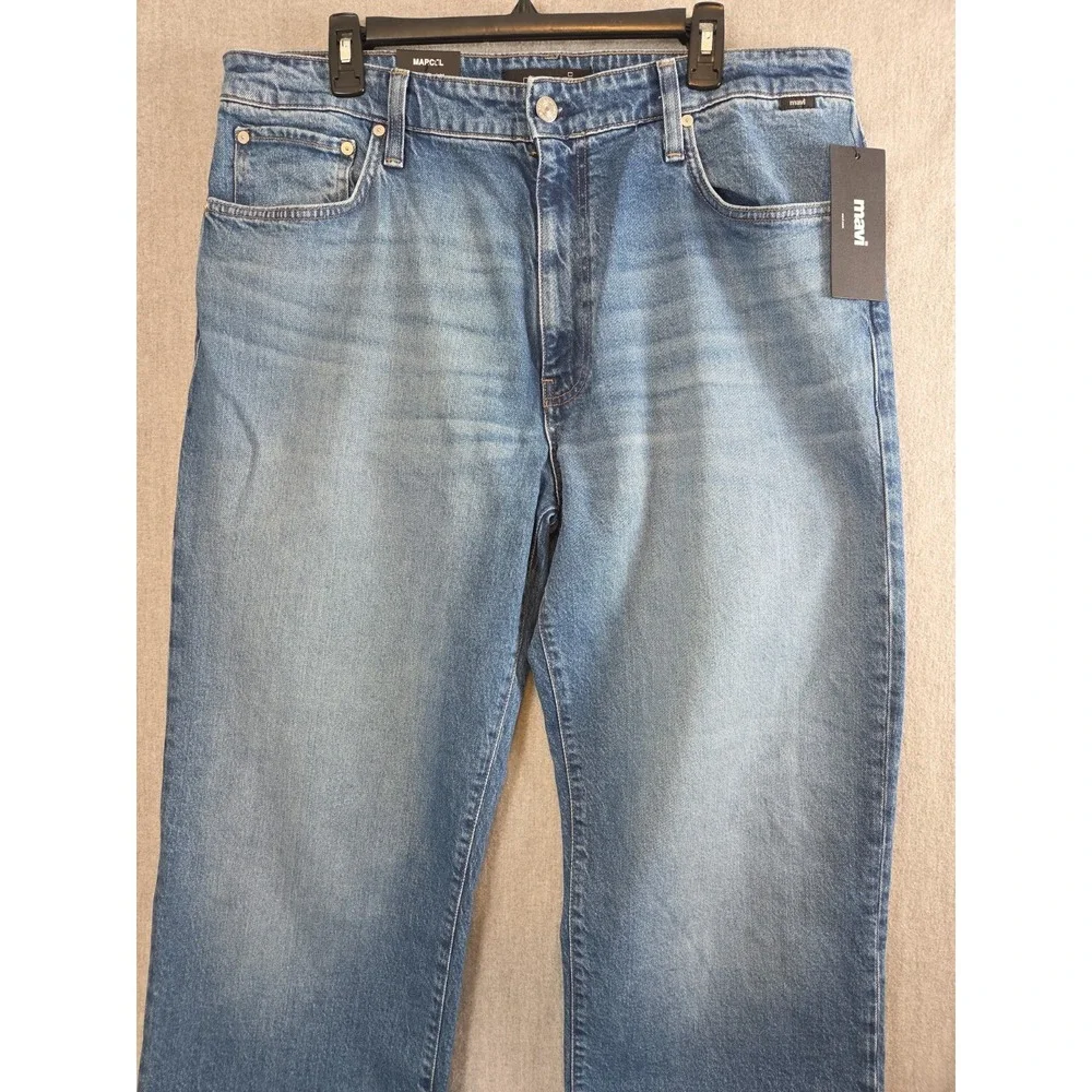 MAVI Marcel 36x32 Loose Straight Baggy Denim Jeans Classic All Blue Stretch NEW
